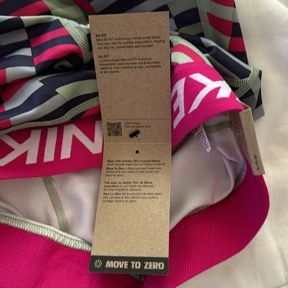 Nike Kids Pro Striped Shorts - Pink, Green, Gray size XL GIRLS - Picture 5 of 5